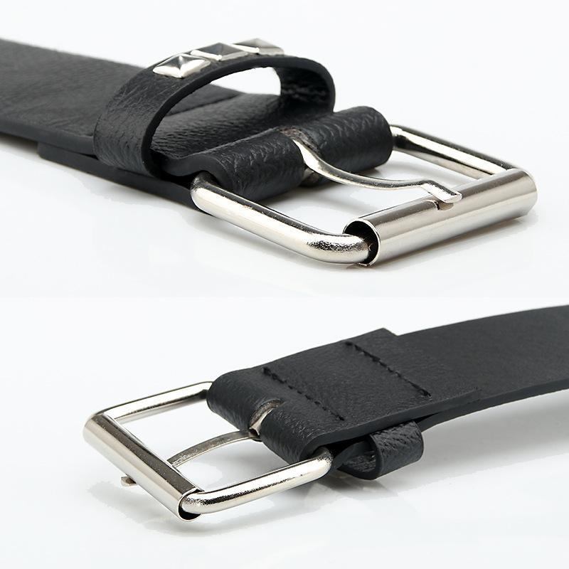 Punk Men'S And Women'S Belts, Square Pyramid Rivets With Jeans, Suit Belts
