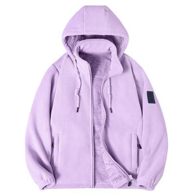 New Autumn and Winter Warm and Cold-proof Hooded Fleece Thickened Fleece Jacket for Men and Women