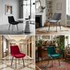 Velvet Dining Room Chair Covers Elastic Curved Back Stretch Slipcovers Dust-proof Stretchable Seat Cover Party Decor