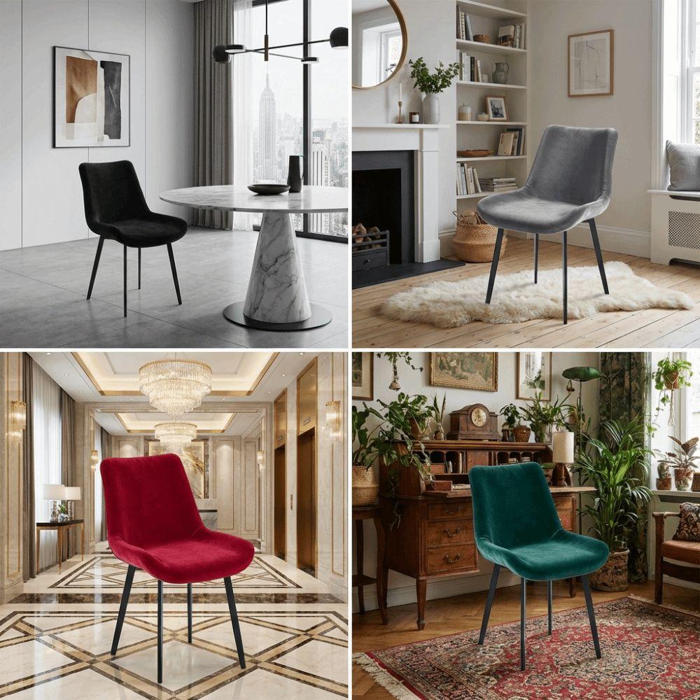 Velvet Dining Room Chair Covers Elastic Curved Back Stretch Slipcovers Dust-proof Stretchable Seat Cover Party Decor