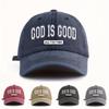 Unisex GOD IS GOOD Printed Washed Baseball Cap Adjustable Lightweight Dad Hat Suitable for Outdoor Sports Fishing Parties