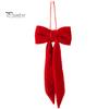Christmas Garland Hanging Ornaments Velvet Bow Decoration, Soft Plush Xmas Tree Nordic Style Holiday Ornament for DIY Wall, Mirror, Wreath,