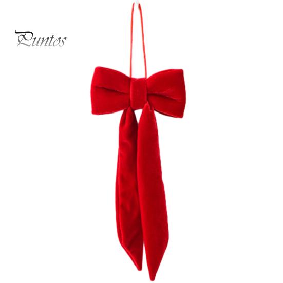 Christmas Garland Hanging Ornaments Velvet Bow Decoration, Soft Plush Xmas Tree Nordic Style Holiday Ornament for DIY Wall, Mirror, Wreath,