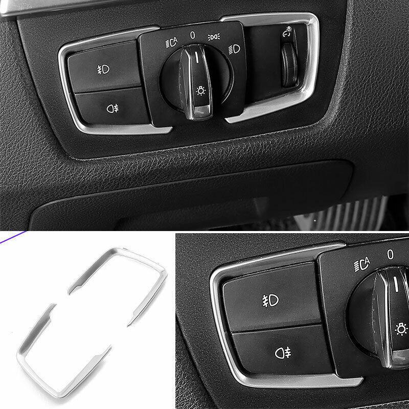 For BMW 3 4 Series GT 2013- ABS Silver Headlight Switch Control Frame Trim