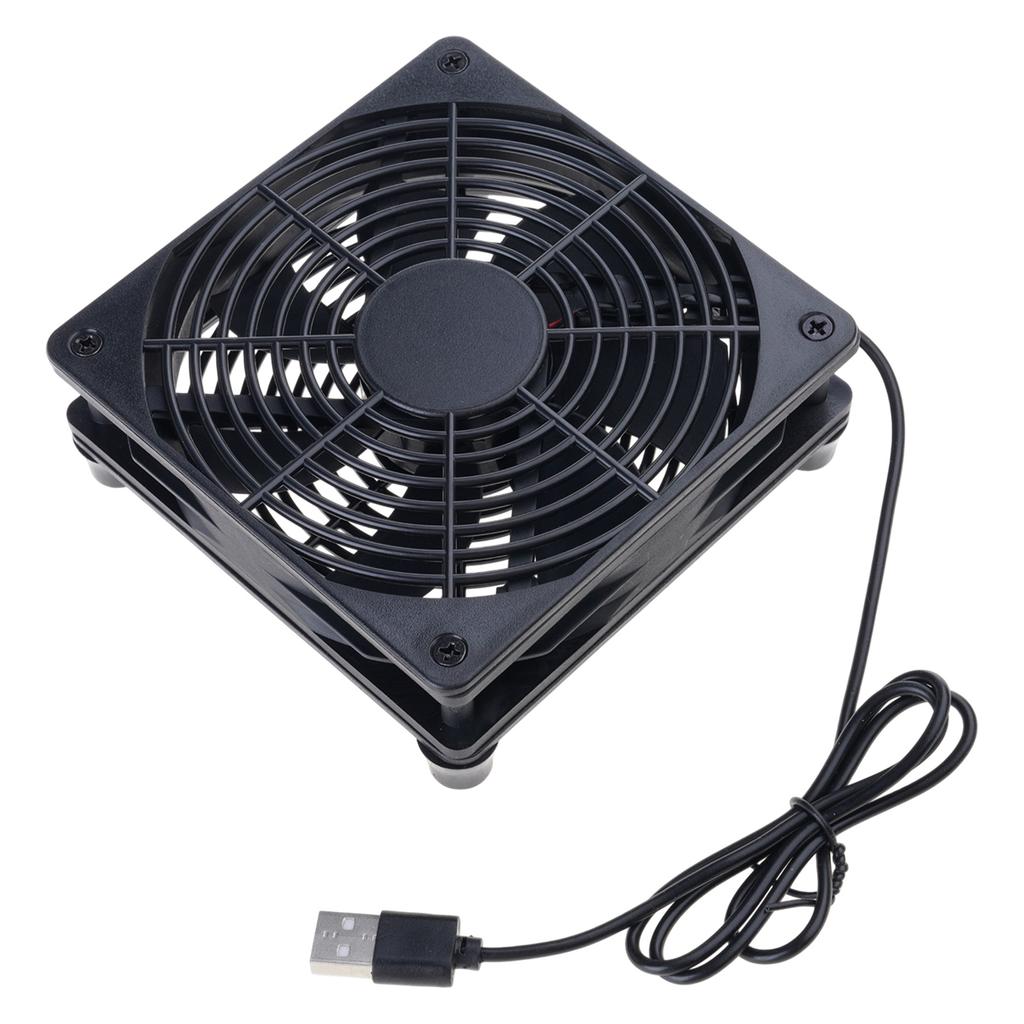 DC 5V USB Powered Router Fan Heat Dissipation Stents PC Cooler TV Box Wireless Cooling 120mm with Protective Net Qui