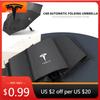 Car Sticker Car Logo Portable Umbrella Storage Bucket Tools Semi-automatic Umbrellas for Tesla Model S ModelX Model3 Model