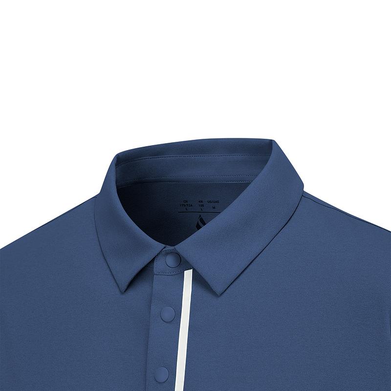 Skechers Godri Performance Series Logo Feuchtigkeitsableitend Bequem Schnelltrocknend Atmungsaktiv Sport-Polohemd Herren Oberteile Tiefsee-Blau P225M081-0079