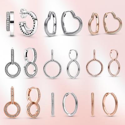 925 Silber Ohrringe Liebe Herz Ohrringe Momente Herz Charm Creolen Fit Original Ohrring Frauen Modeschmuck 