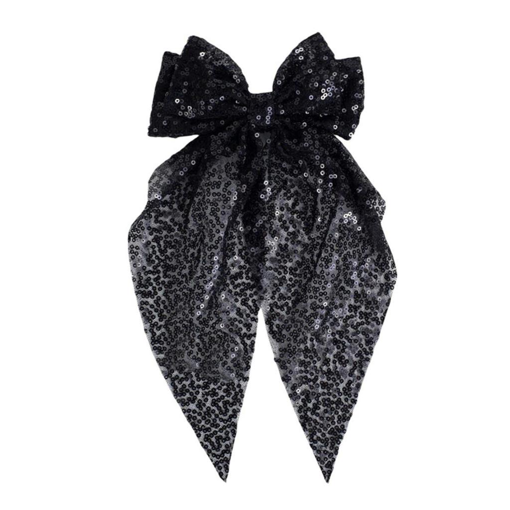 Elegante Pailletten Schleife Netzband Haarspange – Festliches Party Haaraccessoire