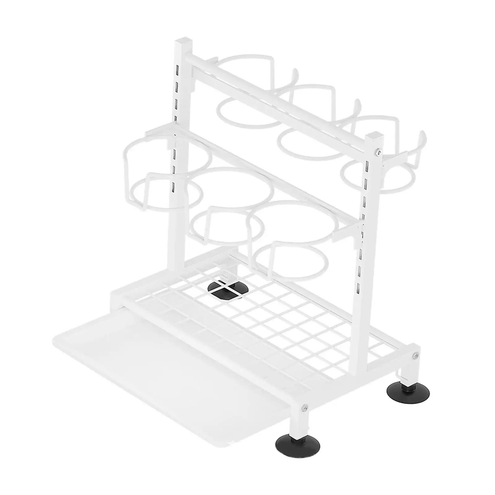 

2-Tier Insulated Cup Drying Rack Double Layer Countertop Organizer for Mugs, Tumblers & Drinkware, Space-Saving Kitchen Storage белый