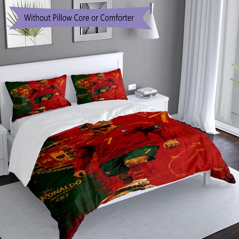 Ronaldo's Dedication: Cr7 Bedding Set, Breathable Duvet Cover with Pillowcases, Soft Bed Linen for Bedroom Home Decoration, Perfect Festival Birthday