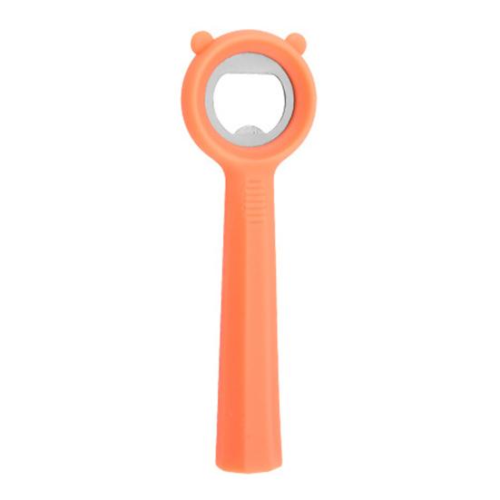 Cute Bear Bottle Opener, Stainless Steel Beer Cap Remover with Non Slip Handle, Portable Kitchen Bar Tool for Soda, Gift for Men Women