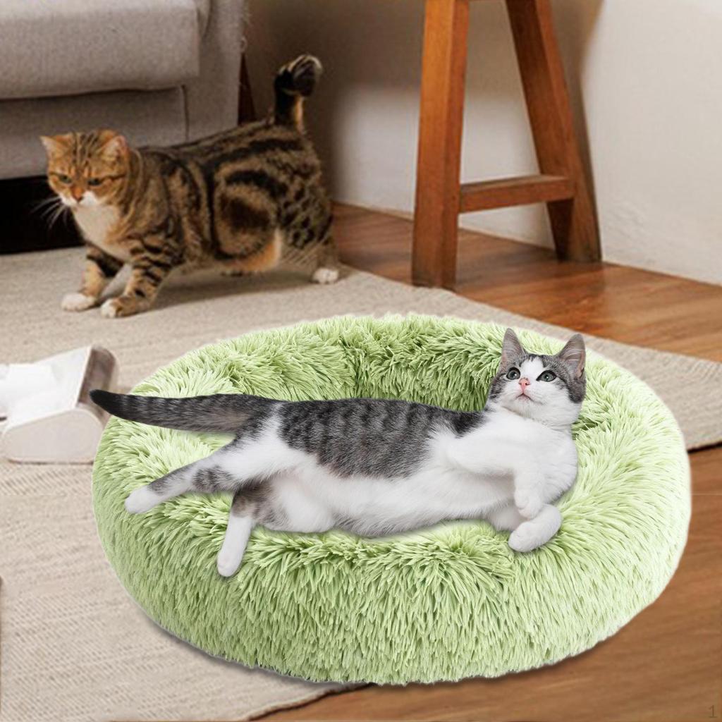 Donut Pet Bed Dog Self Warming Warm Comfortable Indoor Soft Diameter 40cm Cushion Washable for
