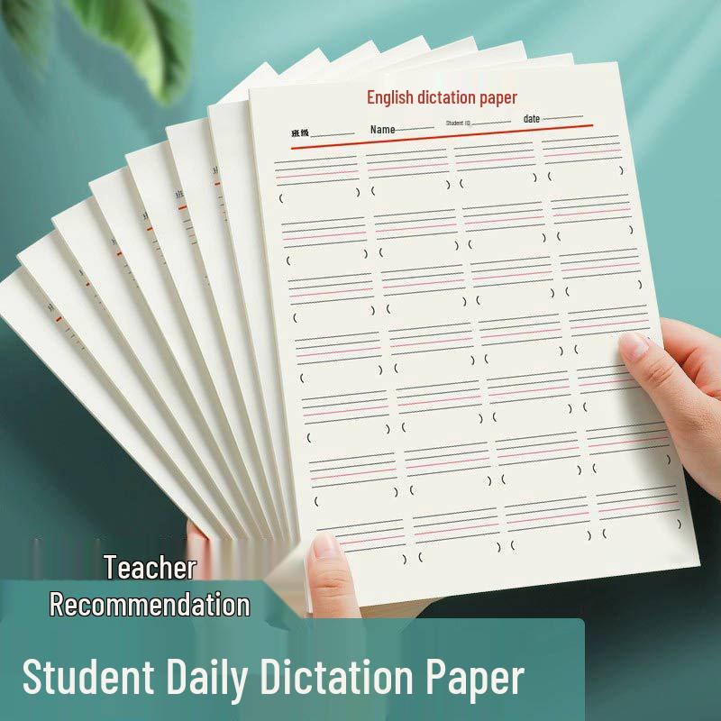 English Practice Notebook: Tearable Dictation & Homework Book