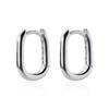 Hermosa:J E071 925 Silver Earrings, Rose Gold Square Earrings, Daily Hoop Earrings
