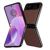 Phone Case for Motorola Razr 40 Covers with Leather Patch Lychee Pattern Shockproof Bumper Anti-fall Protective Cases
