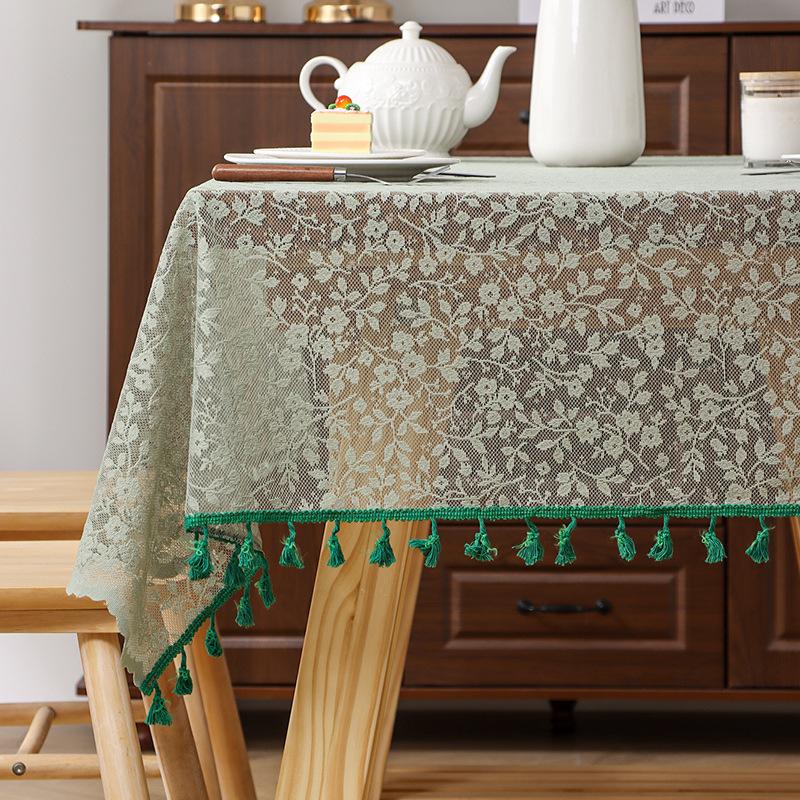 Elegancki obrus z koronką w kształcie feniksa - Poliester, Prostokątny z falbanką, Idealny na wesela, urodziny, baby showers i rocznice