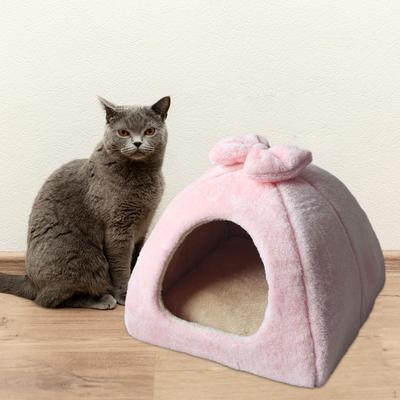 Cat House Nest Autumn Winter Indoor Soft Kennel Pet Snooze Dog Bed for