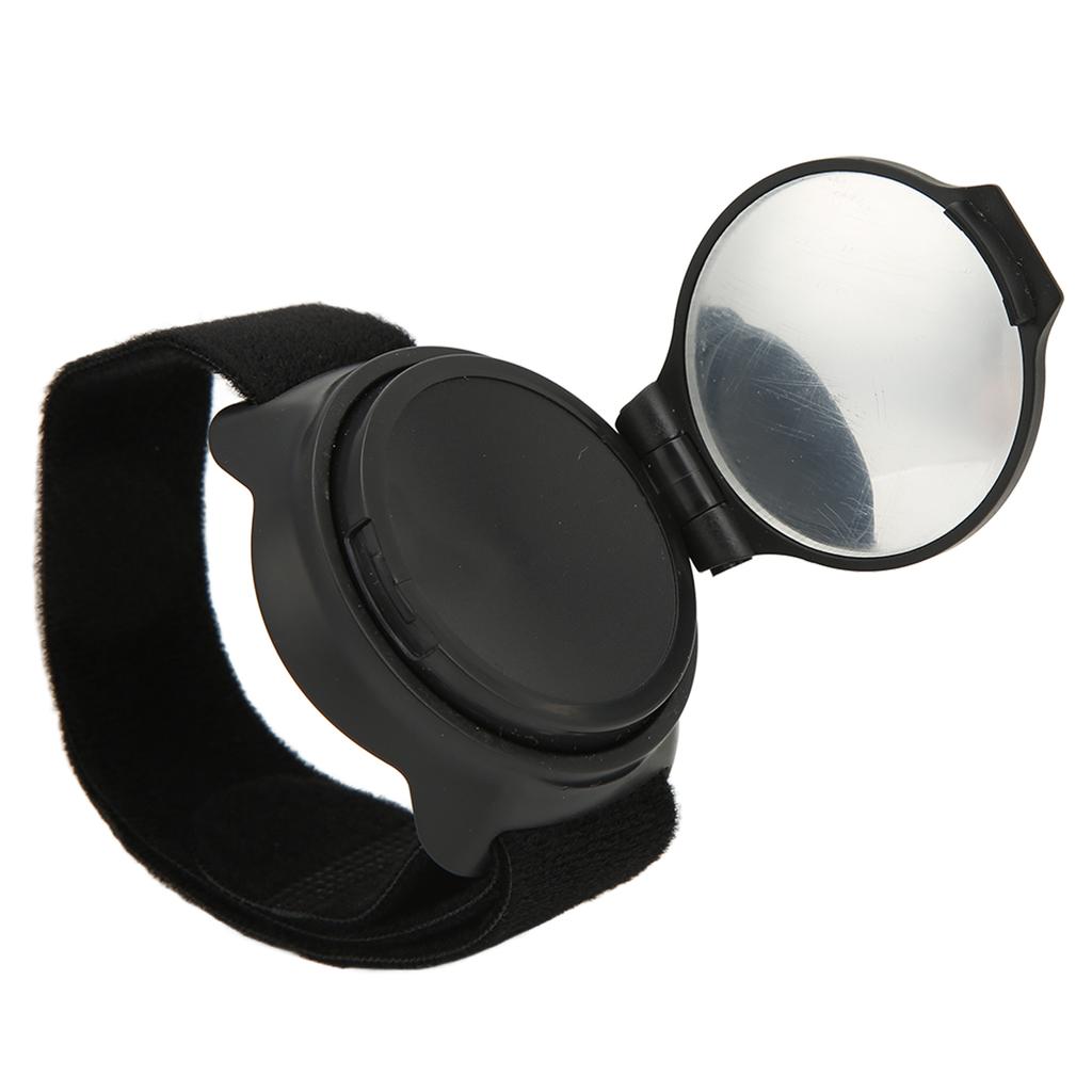 Cinturino da Braccio Specchietto per Bicicletta Cinturino da Polso in Nylon con Specchio Design Convesso Nero Diametro 5cm Specchietto Retrovisore per Biciclette per Motociclette