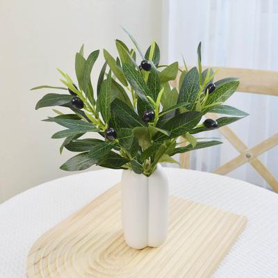 10pc Simulated Olive Branches With Fruit, Cross-border Artificial Tree Branches For Weddings, Hotels, Decorations, And Flower Arrangements