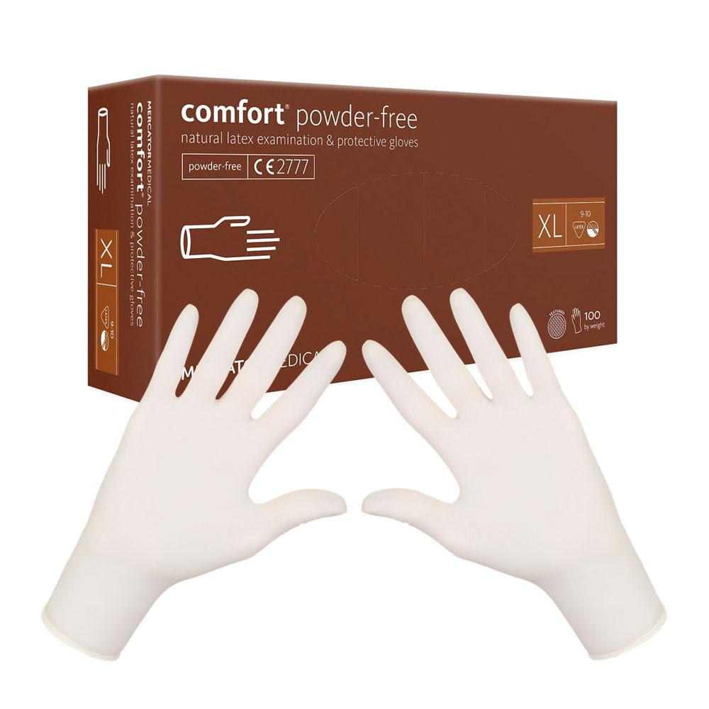 Mercator Latex Comfort Powder-Free Latex Gloves 100 Pcs