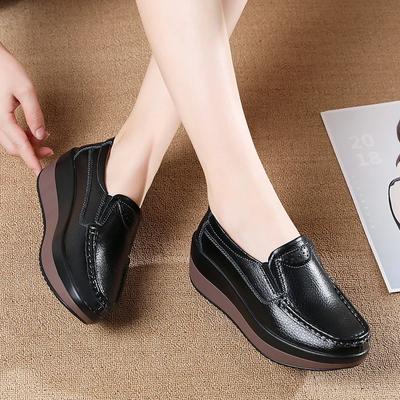 2025Zapatos Planos de Plataforma para Mujer Zapatos Elegantes de Cuero Genuino para Mujer Otoño Slip On Casual Zapatos Planos para Mujer Zapatos De Mujer