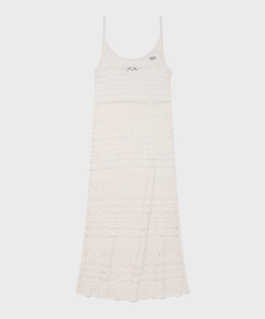 Pallet Crochet Knit Maxi Dress Ivory