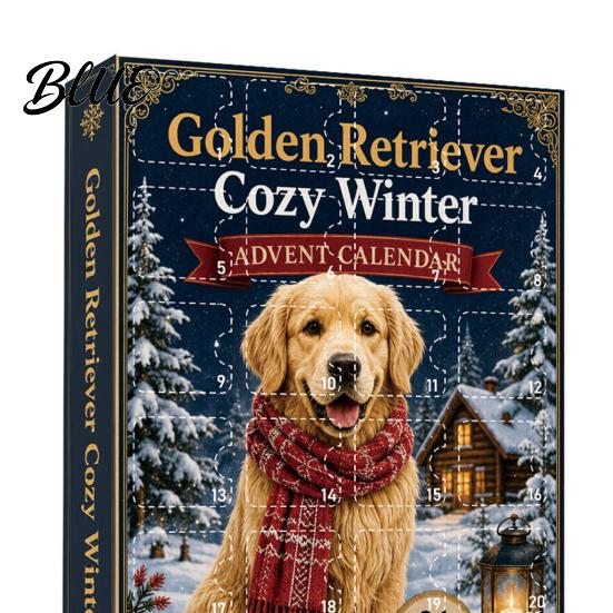 Winter Theme Pendant Set Dog Advent Calendars 2026, 2D Acrylic Ornaments Christmas Countdown Calendar, Creative Holiday Gift Box Cute Flat Puppy