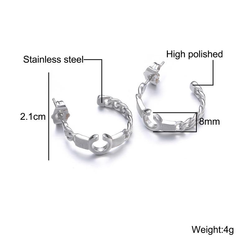 

Стильные серьги-каффы из нержавеющей стали C-образной формы для женщин - Универсальный и элегантный нишевый дизайн