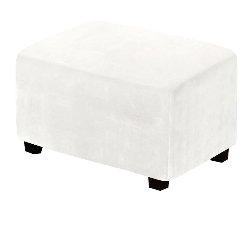 Samt-Rechteckbezug für Ottomane, elastisch, quadratisch, für Fußhocker, Sofa, Schonbezug, Fußstütze, Stuhlhussen, Möbelschutzbezüge
