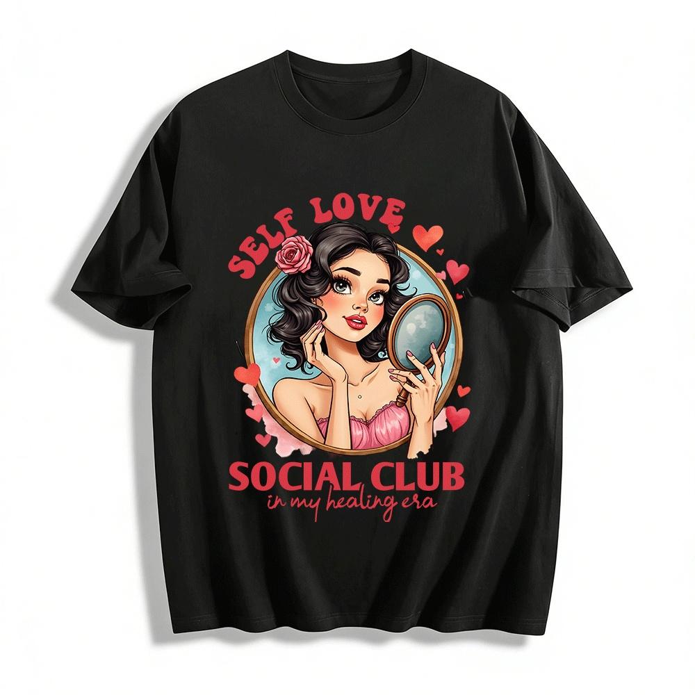 Self Love Club Social Club In My Healing Era Graphic Tee Pure cotton T-shirt XXS
