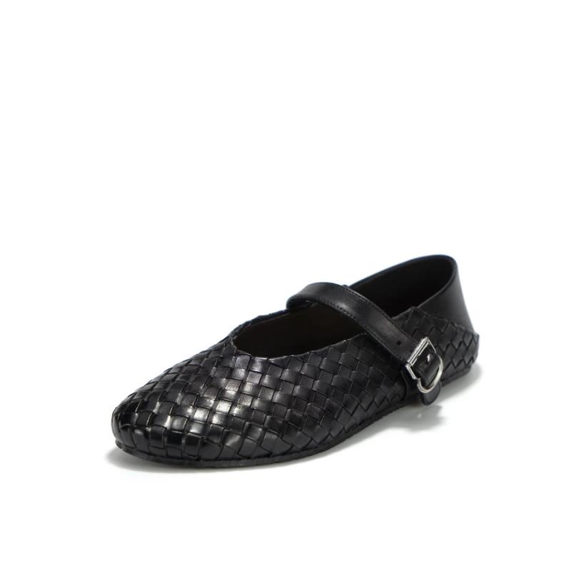 

Fashion 2025 New Flat Shoes Women s Round-toe Shallow Top-grade Casual Ballet Shoes Soft Leather Long Women s Shoes 35 чёрный