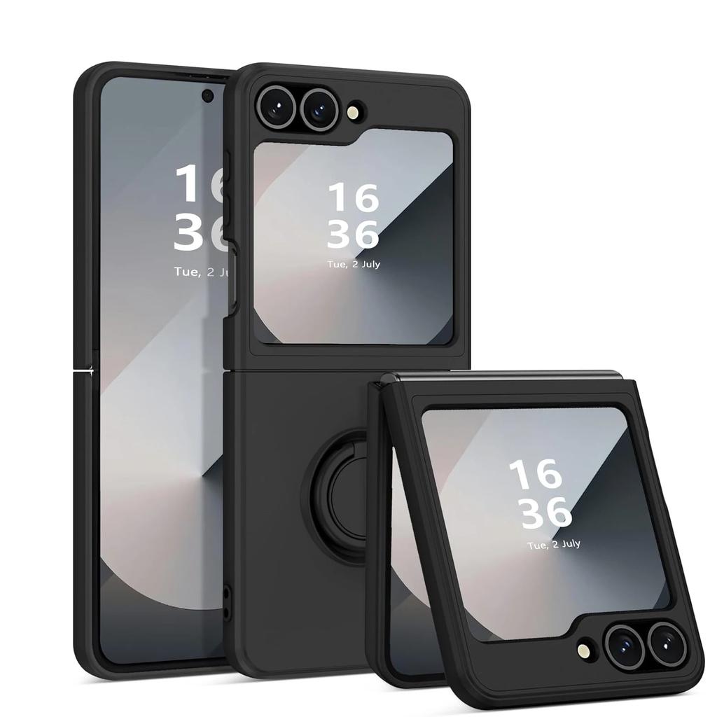 For Samsung Z Flip 7 Case Ring Holder Magnetic Liquid Silicone Cases for Samsung Galaxy Z Flip 3 5 6 ZFlip 4 ZFlip5 Soft Cover