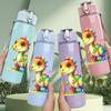1PC Colorful Baby Dragon Cartoon Print 750ml Color Plastic Sports Water Bottle Leakproof Flip Straw Lid Suitable for Sports Office Home Use
