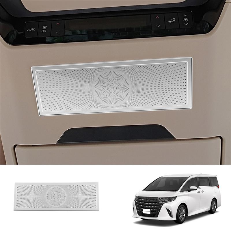 A03E-For Toyota Alphard/Vellfire 40 Series Stainless Steel Middle Row Roof Speaker Cover Interior Trim Replacement Parts Silver