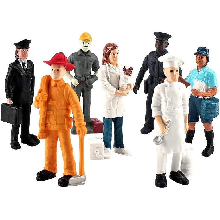 Mini People Figurines Dollhouse Miniature Figures Plastic People Simulated People Figurines Sand Table Figurines Mini Character Models 1set Officer