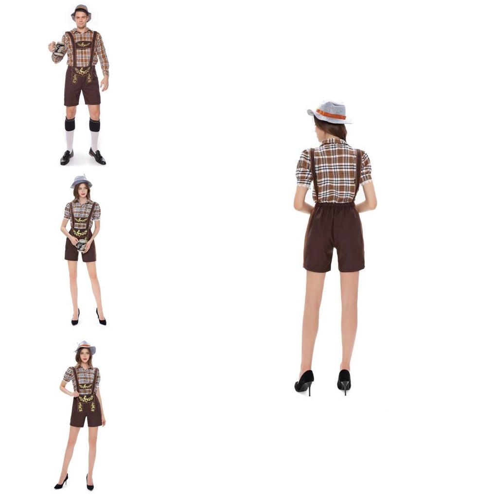 New German Oktoberfest Costume For Men And Women Adult Lederhosen Beer Festival Outfit