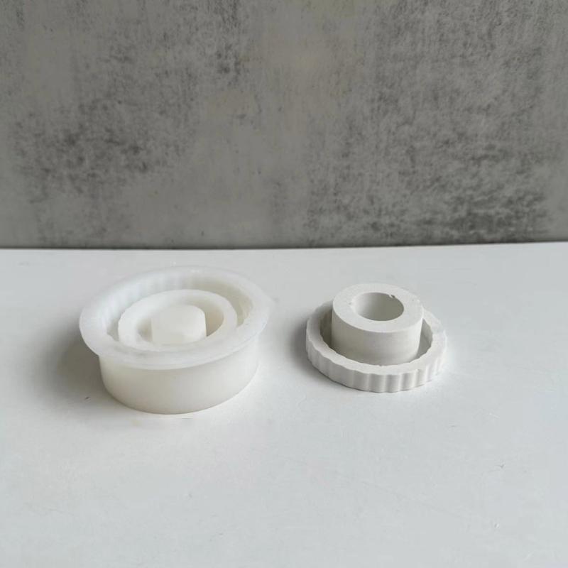 Resin Gießen Kerzenhalter Silikonform Streifen Glasur Runde Form Geeignet für Epoxid Kerzenhalter Familien Tischdeko