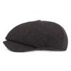 Herringbone Tweed Octagonal Hat Men's Beret Autumn and Winter Thickened Hat Outside The Duck Tongue Cap Old Man Hat
