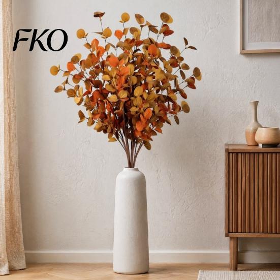Autumn Eucalyptus Vase Fillers Fall Stems, Artificial Leaves, Fake Greenery Branches, Rustic Table Centerpiece Flowers for Wedding Farmhouse