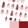 French Red 3D Wearing Nail Sweet Manicure Nail Piece Cherry Bow Wearing Fake Nail Piece