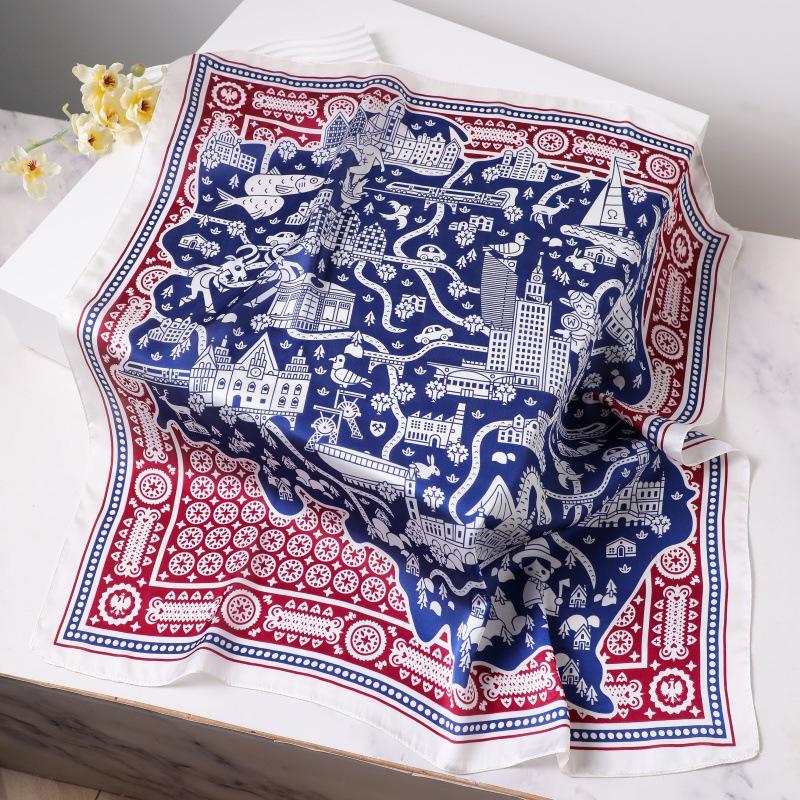 Silk Women's Square Scarf - Chinese Style Headscarf for Spring, Summer, Autumn - Neck Protection & Warmer - Elegant Thin Mom Style