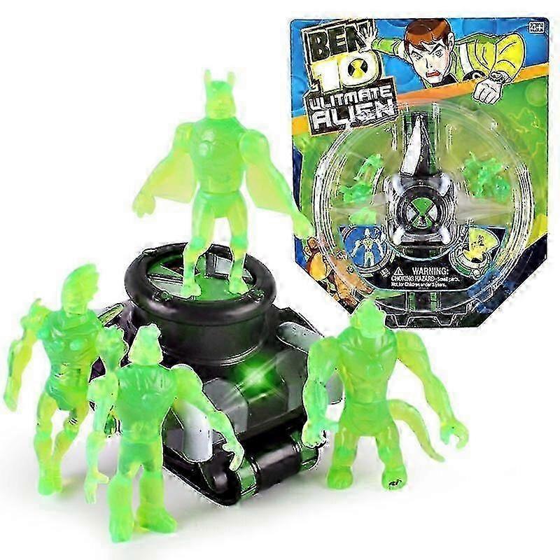 Kinderhorloge Kinderen 3D Projector Horloge Ben10 Anime Figuren Model PVC voor Jongens Verjaardagscadeaus Wit Afstandsbediening Robots cs