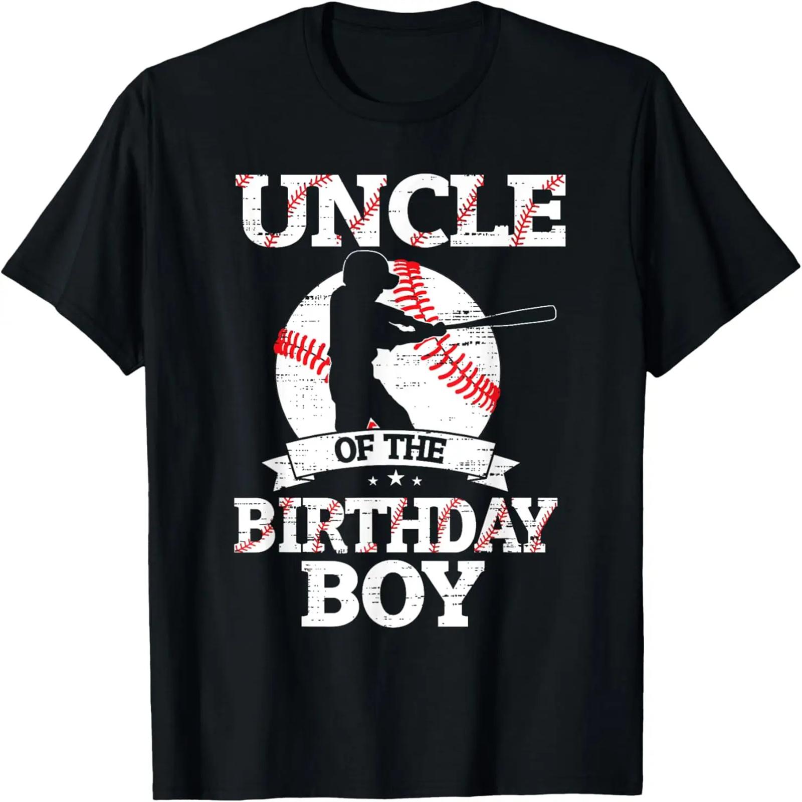Uncle of the Birthday Boy Baseball Lover Vintage Retro T-Shirt S
