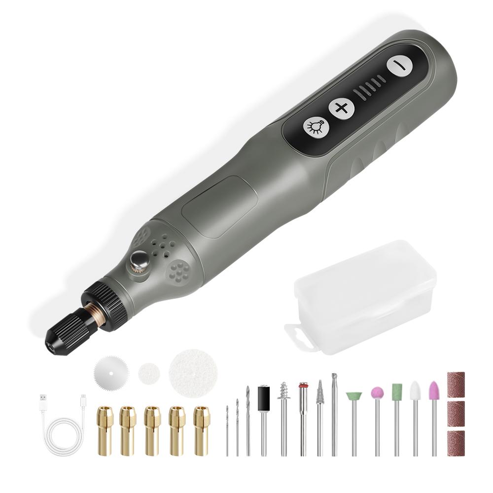 

Серый и оранжевый портативный многофункциональный электроинструмент может заряжаться через USB, регулируемая скорость подходит для гравировки и шлифовки серый