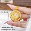 Ancient Gold Sand Eight-Treasure Compass Blessing Necklace - Chinese Retro Copper Alloy Jewelry