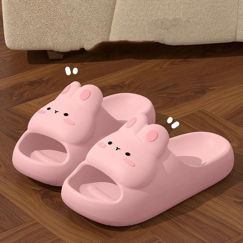 Women Summer Concise Slippers Men Soft Home Slides Couples Bathroom Non-slip Sandals Adults Comfortable Outdoor Beach Shoes