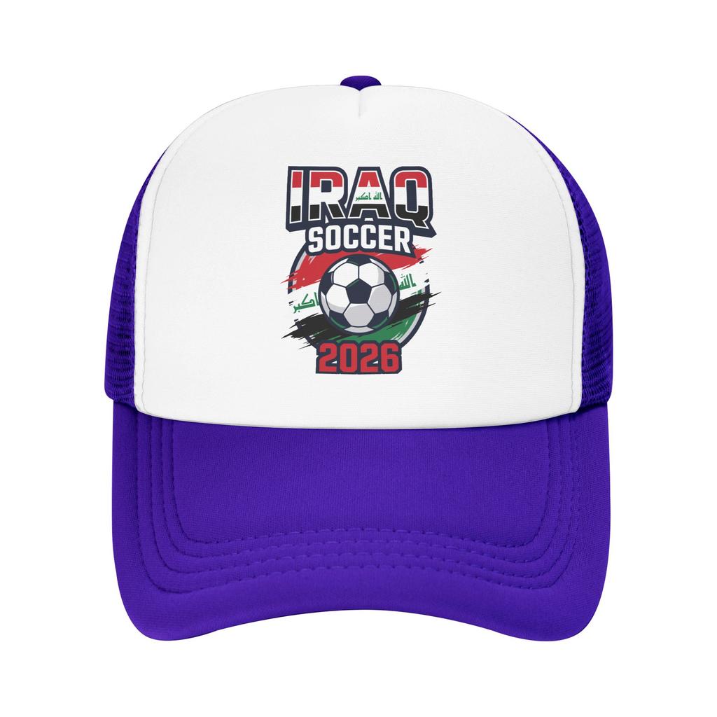 Iraq Flag Iraqi Soccer Football Mesh Baseball Caps Unisex Women Sport Trucker Worker Cap  Hat Adjustable Summer Trucker Caps