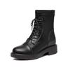 Small Inner Height Increase Leather Martin Boots Women's Autumn New Platform Short Boots Versatile Student Women's Leather Boots