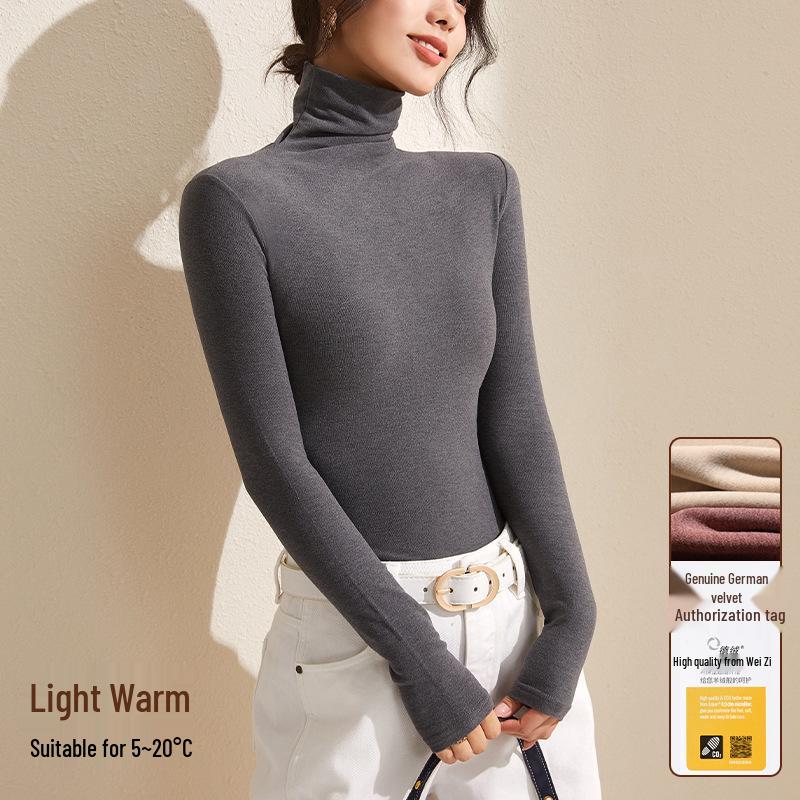 

Women s Long-Sleeve Slim Thick Plush High-Collar Shirt M